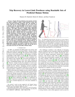 Trip Recovery in Lower-Limb Prostheses using Reachable Sets of Predicted
  Human Motion