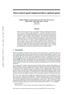 Meta-trained agents implement Bayes-optimal agents