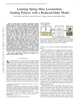 Learning Spring Mass Locomotion: Guiding Policies with a Reduced-Order
  Model