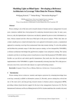 Shedding Light on Blind Spots: Developing a Reference Architecture to
  Leverage Video Data for Process Mining