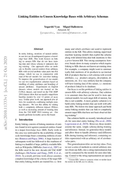 Linking Entities to Unseen Knowledge Bases with Arbitrary Schemas