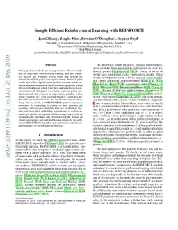 Sample Efficient Reinforcement Learning with REINFORCE
