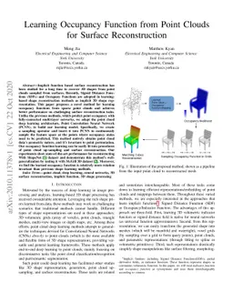 Learning Occupancy Function from Point Clouds for Surface Reconstruction