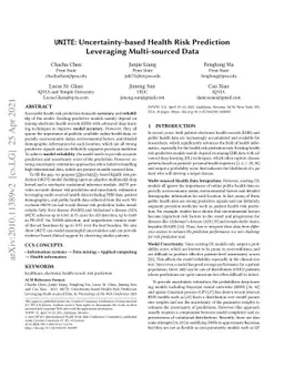 UNITE: Uncertainty-based Health Risk Prediction Leveraging Multi-sourced
  Data