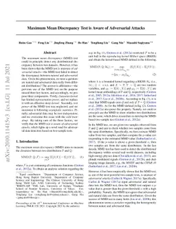 Maximum Mean Discrepancy Test is Aware of Adversarial Attacks