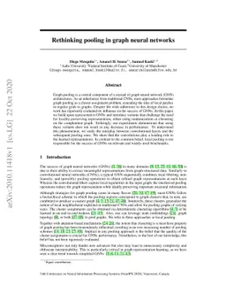 Rethinking pooling in graph neural networks
