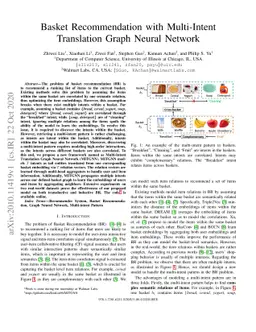 Basket Recommendation with Multi-Intent Translation Graph Neural Network