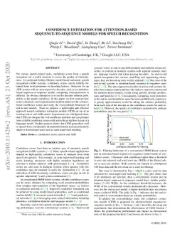Confidence Estimation for Attention-based Sequence-to-sequence Models
  for Speech Recognition