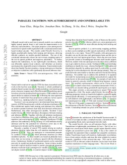 Parallel Tacotron: Non-Autoregressive and Controllable TTS