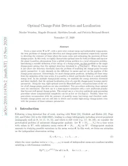 Optimal Change-Point Detection and Localization