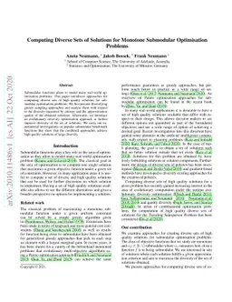 Computing Diverse Sets of Solutions for Monotone Submodular Optimisation
  Problems