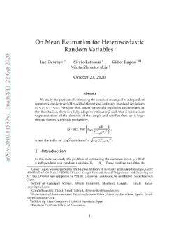 On Mean Estimation for Heteroscedastic Random Variables