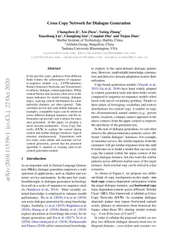 Cross Copy Network for Dialogue Generation