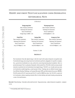 TLGAN: document Text Localization using Generative Adversarial Nets