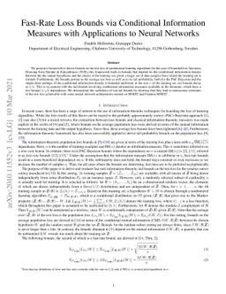Fast-Rate Loss Bounds via Conditional Information Measures with
  Applications to Neural Networks
