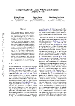 Incorporating Stylistic Lexical Preferences in Generative Language
  Models