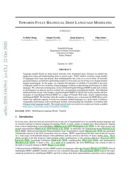 Towards Fully Bilingual Deep Language Modeling