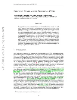 Efficient Generalized Spherical CNNs