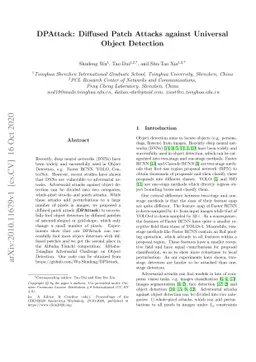 DPAttack: Diffused Patch Attacks against Universal Object Detection