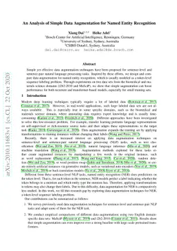 An Analysis of Simple Data Augmentation for Named Entity Recognition