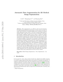 Automatic Data Augmentation for 3D Medical Image Segmentation