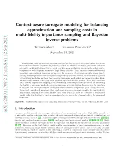 Context-aware surrogate modeling for balancing approximation and
  sampling costs in multi-fidelity importance sampling and Bayesian inverse
  problems