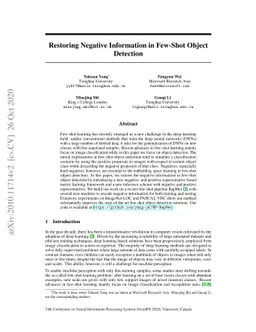 Restoring Negative Information in Few-Shot Object Detection