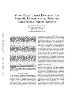 Vision-Based Layout Detection from Scientific Literature using Recurrent
  Convolutional Neural Networks