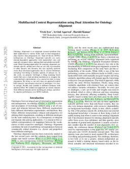 Multifaceted Context Representation using Dual Attention for Ontology
  Alignment