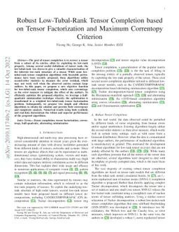 Robust Low-tubal-rank Tensor Completion based on Tensor Factorization
  and Maximum Correntopy Criterion