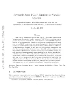 Reversible Jump PDMP Samplers for Variable Selection