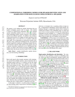 Compositional embedding models for speaker identification and
  diarization with simultaneous speech from 2+ speakers