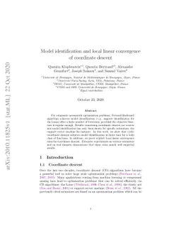 Model identification and local linear convergence of coordinate descent