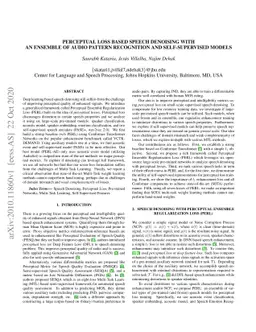 Perceptual Loss based Speech Denoising with an ensemble of Audio Pattern
  Recognition and Self-Supervised Models