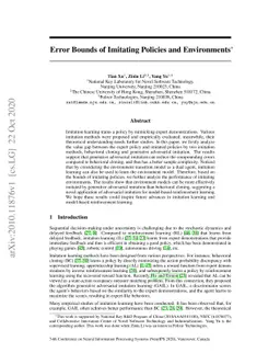 Error Bounds of Imitating Policies and Environments