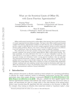 What are the Statistical Limits of Offline RL with Linear Function
  Approximation?