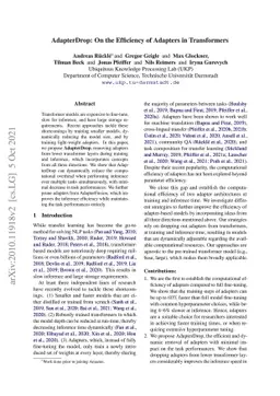 AdapterDrop: On the Efficiency of Adapters in Transformers