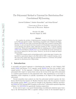 The Polynomial Method is Universal for Distribution-Free Correlational
  SQ Learning