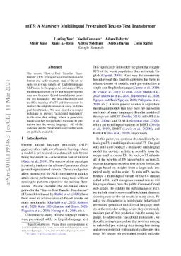 mT5: A massively multilingual pre-trained text-to-text transformer