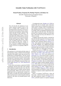 Scientific Claim Verification with VERT5ERINI