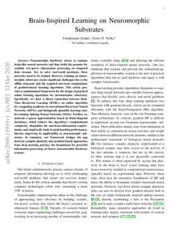 Brain-Inspired Learning on Neuromorphic Substrates