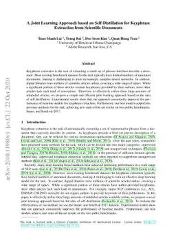 A Joint Learning Approach based on Self-Distillation for Keyphrase
  Extraction from Scientific Documents
