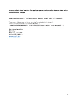 Unsupervised deep learning for grading of age-related macular
  degeneration using retinal fundus images