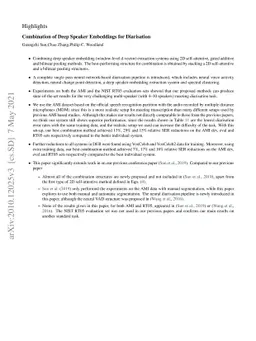 Combination of Deep Speaker Embeddings for Diarisation