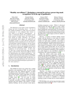 "Healthy surveillance": Designing a concept for privacy-preserving mask
  recognition AI in the age of pandemics