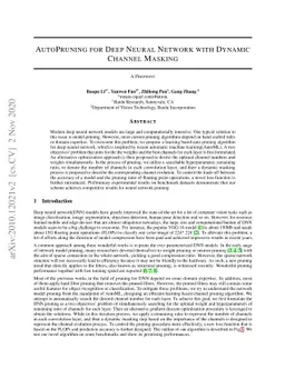AutoPruning for Deep Neural Network with Dynamic Channel Masking