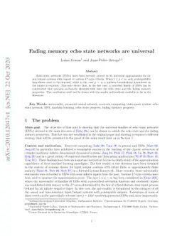 Fading memory echo state networks are universal