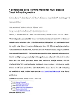 A generalized deep learning model for multi-disease Chest X-Ray
  diagnostics