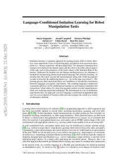 Language-Conditioned Imitation Learning for Robot Manipulation Tasks