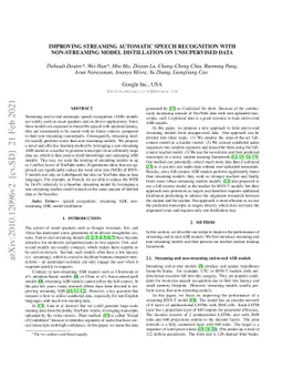 Improving Streaming Automatic Speech Recognition With Non-Streaming
  Model Distillation On Unsupervised Data